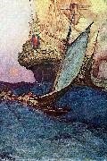 Howard Pyle An Attack on a Galleon Spain oil painting artist